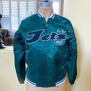 Vintage Reebok NFL New York Jets Green Bomber Jacket size Youth S Embroidered